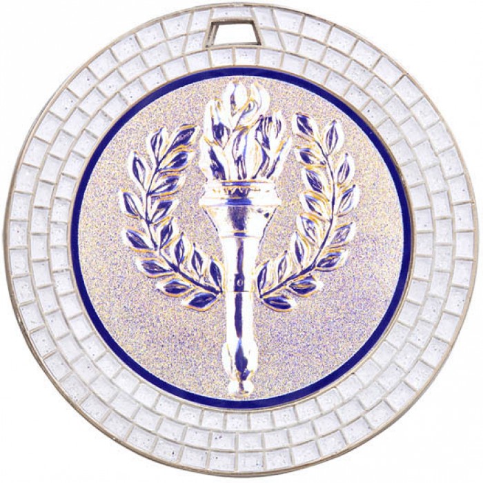 70MM VICTORY TORCH WHITE GEM MEDAL - SILVER
